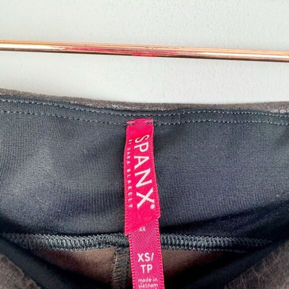 SPANX | Faux Leather Brown Croc Reptile Print Leggings Women’s Size Small - Picture 6 of 9